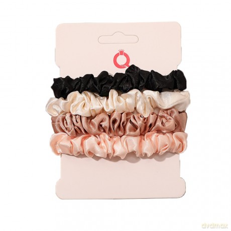 ECarla Gumki do włosów typu "scrunchie" - Pin Up White&Black-4 szt