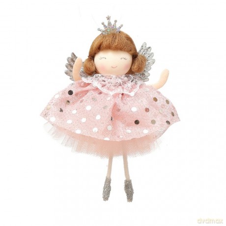 ECarla Ozdoba na choinkę - Anioł różowy 13cm