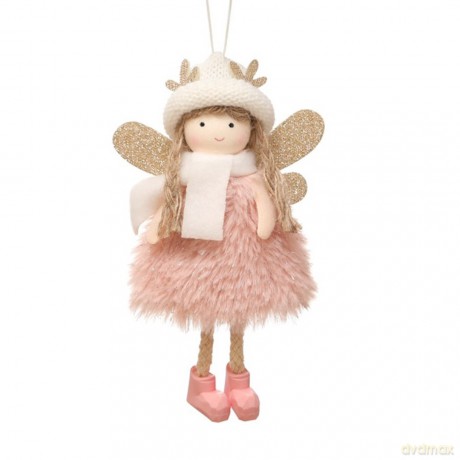 ECarla Ozdoba na choinkę - Anioł różowy 15cm