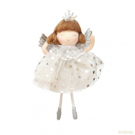 ECarla Ozdoba na choinkę - Anioł srebrny 13cm