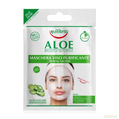 Equilibra Aloes Oczyszczająca Maseczka do twarzy z aloesem 7,5 mlx2