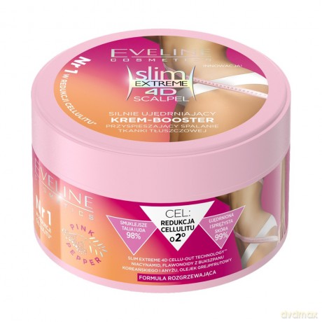 Eveline 4D slim EXTREME Scalpel Silnie Ujędrniający Krem-Booster spalający tkankę tłuszczową 200 ml