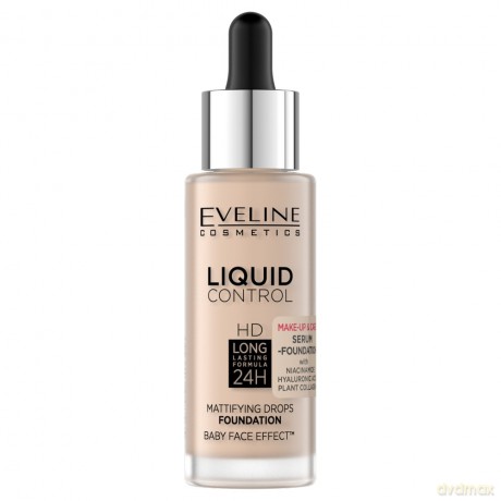 Eveline Liquid Control HD Podkład do twarzy z dropperem nr 002 Soft Porcelain 32 ml