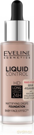 Eveline Liquid Control HD Podkład do twarzy z dropperem nr 025 Light Rose 32 ml