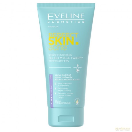 Eveline Perfect Skin.acne Głęboko Oczyszczający Żel do mycia twarzy odblokowujący pory 150 ml