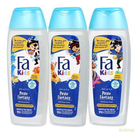 Fa Kids Żel pod prysznic i Szampon 2w1 Pirate Fantasy 400 ml - mix wzorów