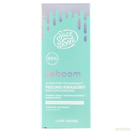 Face Boom Seboom 10-minutowy Wygładzający Peeling kwasowy - cera tłusta i mieszana 30g