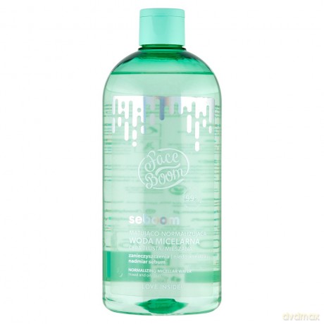 Face Boom Seboom Matująco-Normalizująca Woda micelarna - cera tłusta i mieszana 500 ml