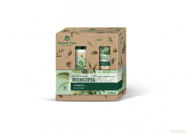 Farmona Zestaw prezentowy Herbal Care Konopie (Krem do twarzy 50 ml+ mleczko micelarne 400 ml)
