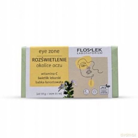 FLOS ZESTAW Rozświetlenie krem p/oczy + żel ze św