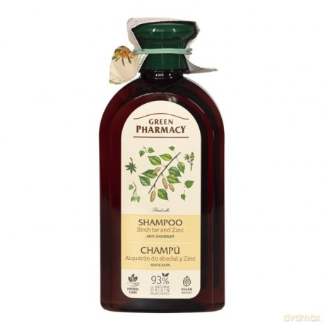 Green Pharmacy Szampon przeciwłupieżowy z Cynkiem i Dziegciem Brzozowym - 350 ml