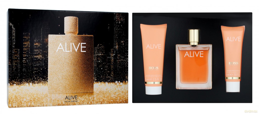 Hugo Boss Zestaw prezentowy Alive (woda perfumowana 80 ml+balsam do ciała 75 ml+żel pod prysznic 50 ml)