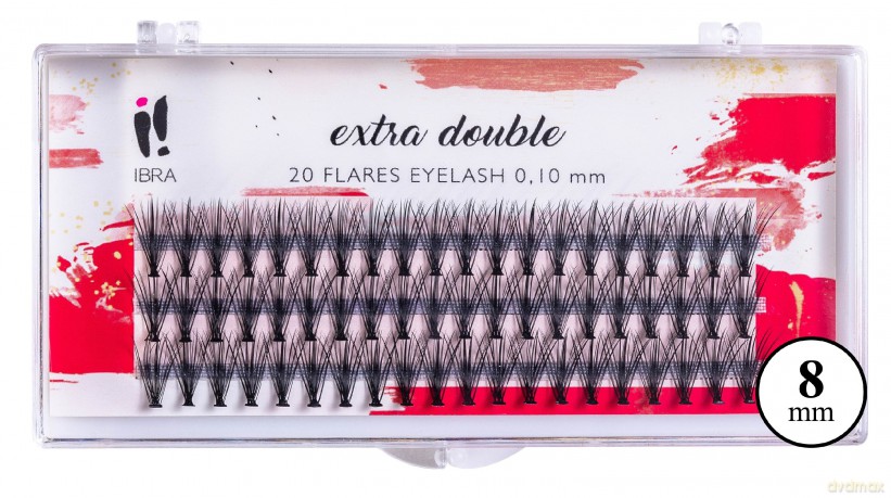 IBRA Kępki rzęs EXTRA DOUBLE C-0.10 - 8mm