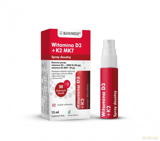 Kosmed Spray doustny Witamina D3 + K2 MK7 - suplement diety 15 ml