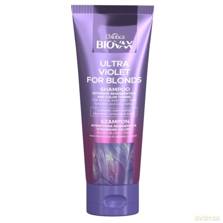 L`BIOTICA Biovax Ultra Violet for Blonds Szampon Intensywna Regeneracja i Tonowanie Koloru do włosów blond i siwych 200 ml