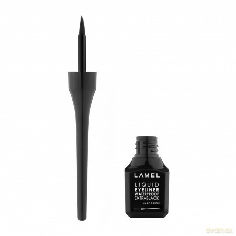 LAMEL Basic Liquid Eyeliner z twardym pędzelkiem - extrablack 3.5 ml