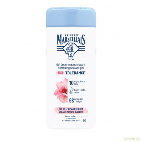 Le Petit Marseillais Żel pod prysznic High Tolerance - Bio Organic Almond Blossom 400 ml