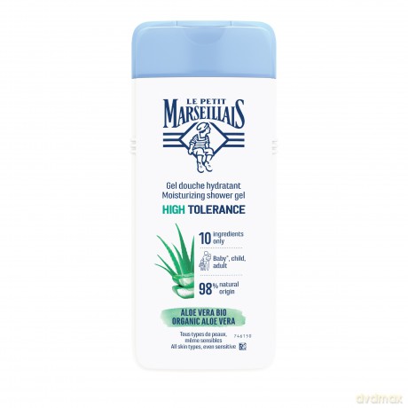 Le Petit Marseillais Żel pod prysznic High Tolerance - Bio Organic Aloe Vera 400 ml