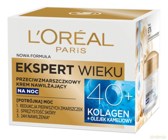 Loreal Ekspert Wieku 40+ Przeciwzmarszczkowy Krem nawilżający na noc 50 ml