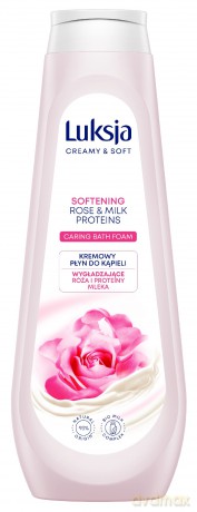 Luksja Creamy & Soft Kremowy Płyn do kąpieli - Wygładzające Róża i Proteiny mleka 900 ml