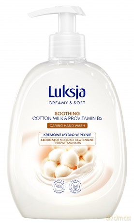 Luksja Creamy & Soft Łagodzące Kremowe Mydło w płynie mleczko Bawełniane i Prowitamina B5 500 ml