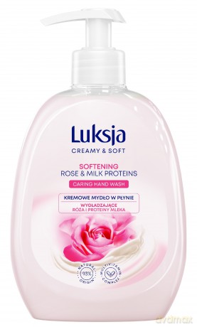 Luksja Creamy & Soft Wygładzające Kremowe Mydło w płynie Róża & Proteiny mleka 500 ml