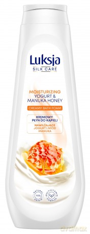 Luksja Silk Care Kremowy Płyn do kąpieli - Nawilżające Jogurt i Miód Manuka 900 ml