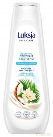 Luksja Silk Care Kremowy Płyn do kąpieli - Orzeźwiające Kokos i Gardenia 900 ml