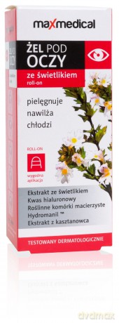 MaxMedical Żel pod oczy ze Świetlikiem - roll-on 15 ml