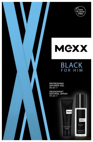 Mexx Zestaw prezentowy Black for Him (dezodorant atomizer 75 ml + żel pod prysznic 50 ml)