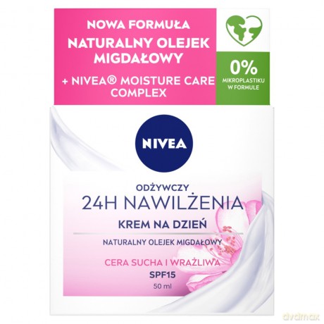 Nivea 24H Nawilżenia Odżywczy Krem na dzień SPF15 do cery suchej i wrażliwej 50 ml