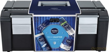 Nivea Men Zestaw prezentowy Tech Master (żel pod prysznic 250 ml+pianka do golenia 200 ml+balsam po goleniu 100 ml+deo roll-on 50 ml)