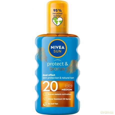 Nivea Sun Protect & Bronze Olejek do opalania w sprayu SPF20 200 ml