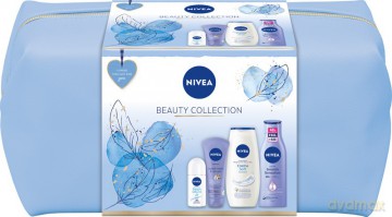 Nivea Zestaw prezentowy Beauty Collection (żel pod prysznic 250 ml+deo roll-on 50 ml+ mleczko do ciała 250 ml+krem do rąk 100 ml)