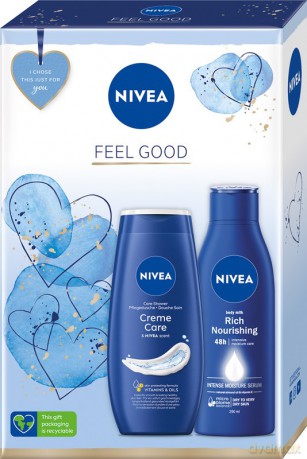 Nivea Zestaw prezentowy Feel Good (żel pod prysznic 250 ml+ mleczko do ciała 250 ml)