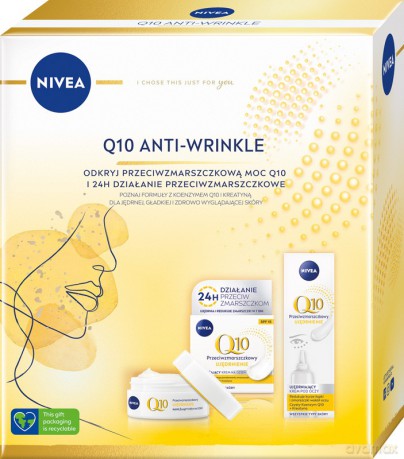 Nivea Zestaw prezentowy Q10 Anti-Wrinkle (krem na dzień 50 ml+krem pod oczy 15 ml)