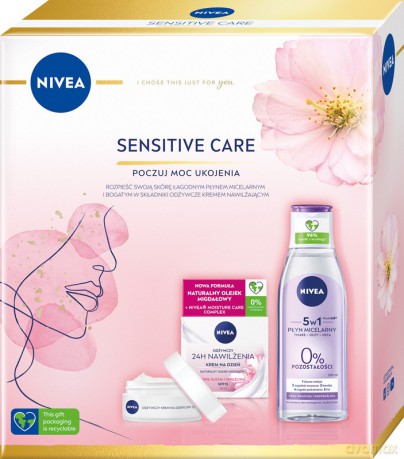 Nivea Zestaw prezentowy Sensitive Care (krem na dzień 50 ml+płyn micelarny 200 ml)