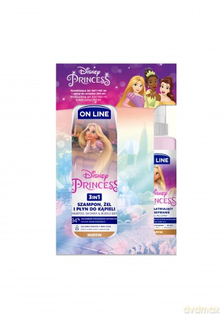 On Line Disney Zestaw prezentowy Princess (żel 3w1 400 ml+ spray do włosów 200 ml)