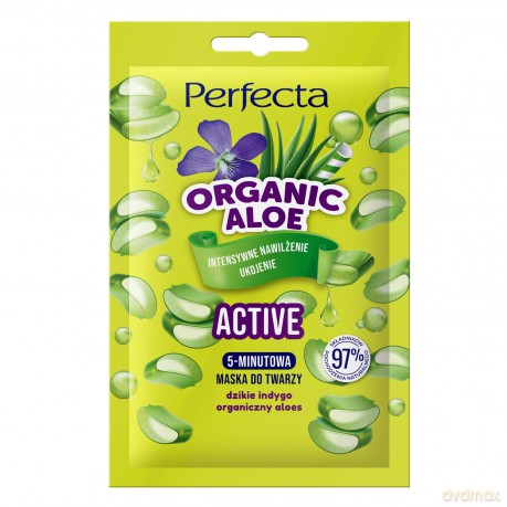 Perfecta Organic Aloe 5-Minutowa Maska do twarzy Active - intensywne nawilżenie i ukojenie 10 ml