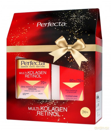 Perfecta Zestaw prezentowy Multi-Kolagen Retinol 70+ (krem na dzień i noc 50 ml+krem pod oczy 15 ml)