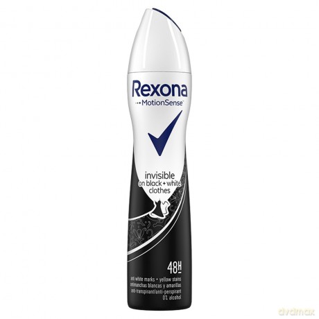 Rexona Motion Sense Dezodorant w sprayu Invisible Black+ White Clothes 48H 250 ml