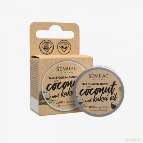 SEMILAC Nail Care Masełko do pielęgnacji skórek i paznokci z olejkiem z kokosa i kukui 12g