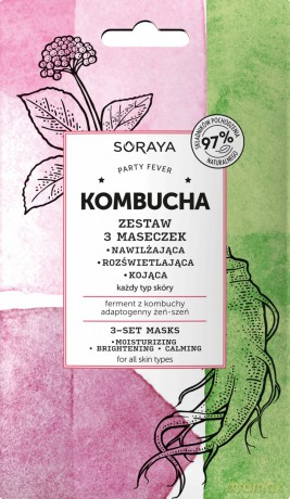 Soraya Kombucha Zestaw Trzech Maseczek - każdy rodzaj cery 8 ml x 3