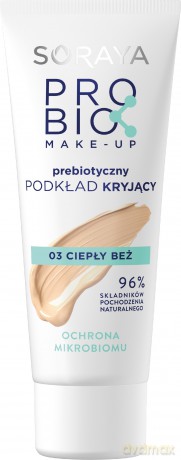 Soraya Probio Make-Up Prebiotyczny Podkład kryjący 03 ciepły beż - ochrona mikrobiomu 30 ml