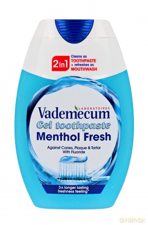 Vademecum Pasta do zębów w żelu 2w1 - Mentol Fresh 75 ml