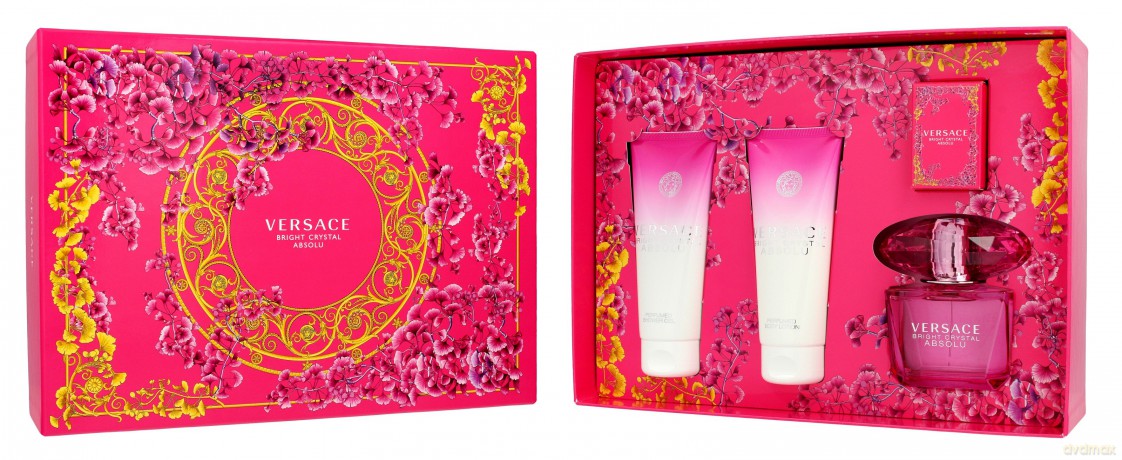 Versace Zestaw prezentowyBright Crystal Absolu (woda perfumowana 90 ml+balsam do ciała 100 ml+żel pod prysznic 100 ml+woda perfumowana 5 ml)