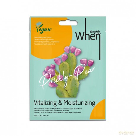 When Simply Vegan Maska na twarz w płacie witalizująco-nawilżająca Prickly Pear 23 ml