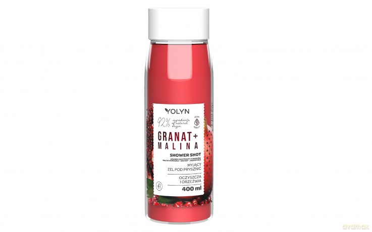 YOLYN Shower Shot Myjący Żel pod prysznic Granat + Malina 400 ml