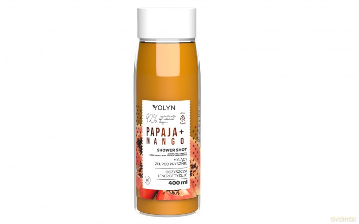 YOLYN Shower Shot Myjący Żel pod prysznic Papaja + Mango 400 ml