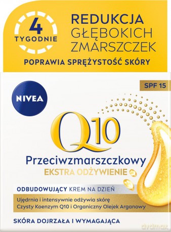 Nivea Q10 Przeciwzmarszczkowy Odbudowujący Krem na dzień SPF15 - Extra Odżywienie 50 ml